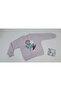 Lilac Flower Printed Baby Bottom and Top Set with Pockets - 6