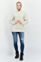 Women Hooded Plain Long Sleeves Sweatshirt, Beige - 4