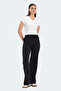 Vespera Women's Wide Leg Black Sweatpants - 6