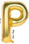 Foil Balloon Letter P Helium Balloon 36 cm Gold Color - Letter P Balloon - Letter Foil Balloon - 16 Inch