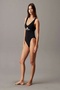 Women's Black Swimsuit with Cutout Detail on the Chest - 2