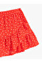 Ruffle Detailed Elastic Waist Polka Dot Mini Skirt - 3