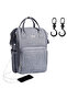 حقيبة الحفاضات - نوفا جراي + خطافات عربة الأطفال