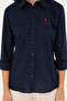 Women's Navy Blue Long Sleeve Basic Shirt 50271266 -Vr033 - 6