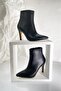 Pointed Toe Zippered Bootie Ankle-Filled Thin Heeled Boots - 3