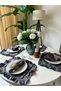 Aura Linen Smoked Gray Ruffled American Placemat Stain Resistant Water Repellent Feature 4 Pieces (Napkins Not Included) - 8
