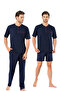 Men's Home Wear 3-Piece Combed Cotton 100% Cotton Pajamas L1.Pc.004.12.17 - 4