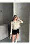 Asur Boutique Women's Openwork Lace Detailed Buttoned Cardigan Shows Inside