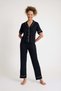 90% Cotton 10% Elestan Black Color Premium Quality Women's Short Sleeve Pajamas Set