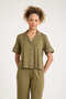 90% Cotton 10% Lycra Fat Green Color Premium Quality Women's Short Sleeve Pajamas Set - 4