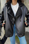 Women's Black Oversize Jacket - 4