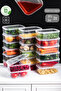4302 20-Piece Freezer Organizer Storage Container with Self-Lid Deep Freezer Storage Container 2Lt Transparent