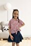Floral Patterned Short-Sleeved Girl's Shirt 1849