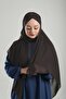 Brown Practical Ready-To-Wear Bonnet Shawl Chiffon Self-Boned Single Band 1453_14 - 6