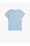 Cotton Cherry Printed Slogan Detail Crew Neck Short Sleeve T-Shirt - 2