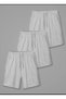 3-Piece Gray Color Comfortable Fit Soft Fabric Summer Shorts with Elastic Waist Pockets - 3