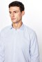 Men's Modern Slim Fit Slim Fit Long Sleeve Cotton Stripe 4 Seasons Italian Lapel Shirt - 3
