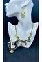 Handmade Ethnic Authentic Fan Pendant Earrings Bracelet Set - 2