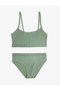 Women's Corded Fabric Rope Strap Bustier and Panty Set - 4