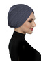 Crystal Fan Stone Embroidered Double Sided Lined Ready Made Dark Gray Hijab Hijab Evening Dress Bonnet - 5