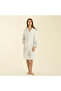 Derin Bamboo Unisex Bathrobe ECRU/MARINE BLUE - 2
