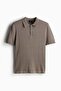Slim Fit Rib-knit polo shirt