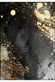 Hari̇kabi̇rev | Gold-Black Abstract Leaf Patterned Combination | Framed Glass Table 3 Pieces Vertical - 2