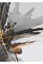 Hari̇kabi̇rev | Gray-Black-Gold Abstract Pattern Combination | Framed Glass Table 3 Pieces Vertical - 4