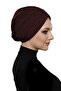 Crystal Fan Stone Embroidered Double Sided Lined Coffee Ready Hijab Hijab Evening Dress Bonnet - 3