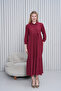 Women's Shirt Collar Buttoned Long Woven Dress - 2
