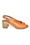 P 555454003   Tan Genuine Leather Thick Heeled Women's Sandals - 4