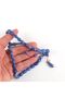 Pressed amber white cut 8x11mm rosary -parliament blue - 2
