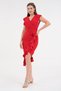 Crepe Stretchy Fabric Double Breasted Neckline Flounced Midi Women's Evening Dress Graduation Dress 583160