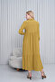 Women's Shirt Collar Buttoned Long Woven Dress - 5