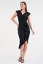 Crepe Stretchy Fabric Double Breasted Neckline Flounced Midi Women's Evening Dress Graduation Dress 583160 - 4