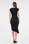 Crepe Stretchy Fabric Double Breasted Neckline Flounced Midi Women's Evening Dress Graduation Dress 583160 - 3