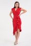 Crepe Stretchy Fabric Double Breasted Neckline Flounced Midi Women's Evening Dress Graduation Dress 583160 - 8
