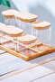 Set of 6 Borosilicate Glass Spices with Malibu Bamboo Stand - 2