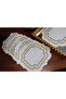 Ecru Gold and Silver Detailed Presentation Napkin Coffee Side Cocktail Napkin (6 Pcs) - 5