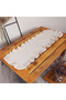 Linen Cream Ruffle Runner Tablecloth - 3