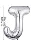 Foil Balloon Letter J Helium Balloon 100 cm Silver Color - Letter J Balloon - Letter Foil Balloon - 40 Inch
