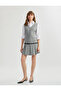 Sleeveless V Neck Pleated Mini Pleated Gilet Dress with Belt - 2