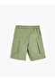 Cargo Pocket Detailed Cotton Shorts with Tie Waist - 2