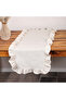 Linen Cream Ruffle Runner Tablecloth