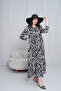 Women's Shirt Collar Buttoned Long Woven Dress - 3