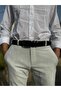 Patent Leather Black Leather Men's Belt Metal Buckle Classic Fabric Pants Belt 3.5cm - 5
