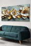 Gold Leaf Cream Flowers One Piece Canvas - Canvas Painting - 2