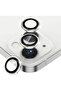 iPhone 13 6.1" /13 Mini 5.4" Camera Lens Protector, Aluminum Alloy Ring, Glass Cover, Silver