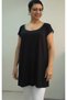 Black Low Sleeve T-Shirt with Black and White Piping Detailed Whole Size