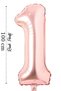 Foil Balloon 1 Number Helium Balloon 100 cm Rose Color - 1 Year Old Balloon - 1 Number Balloon - 40 Inch